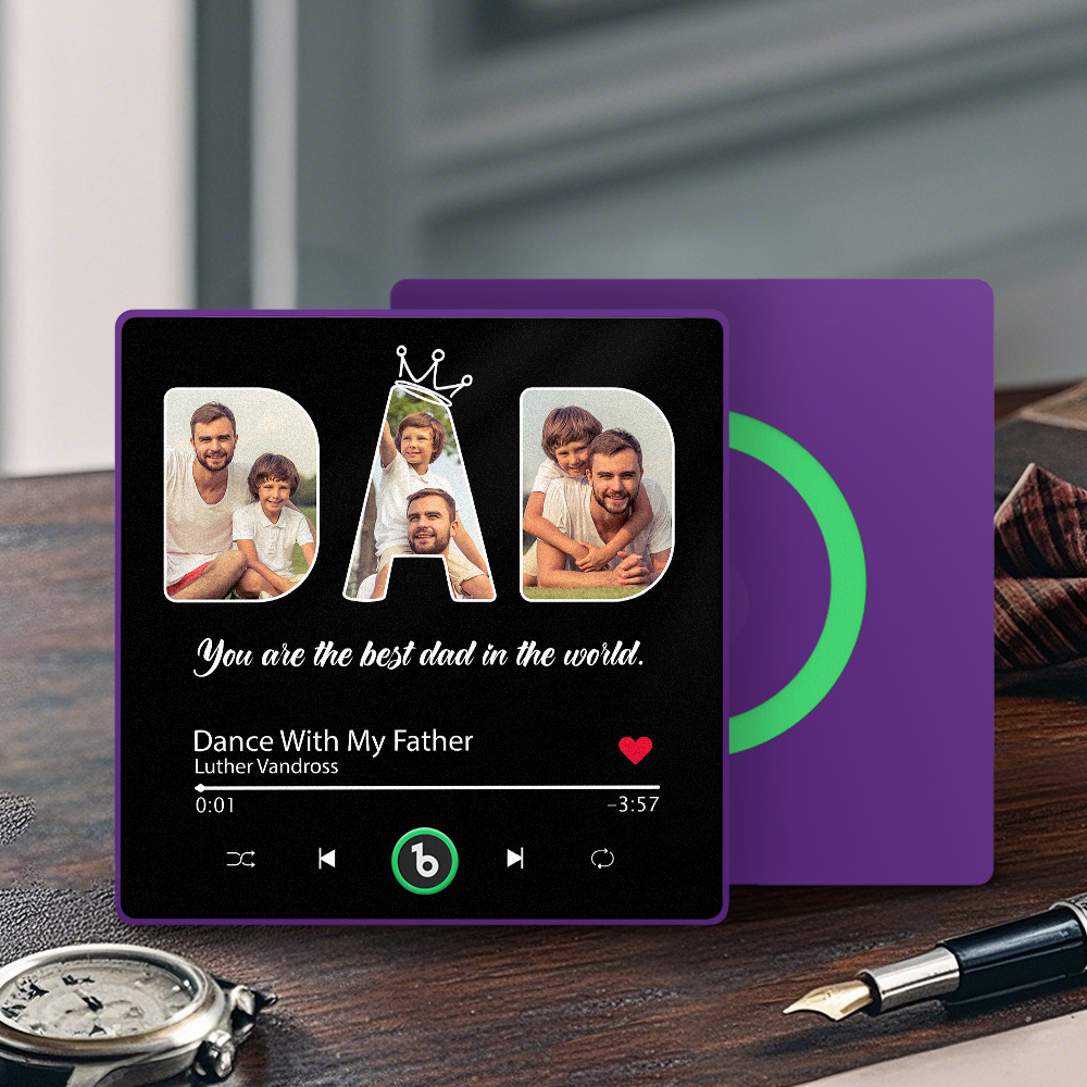 Custom Dad Music Fridge Magnet Gift for Father