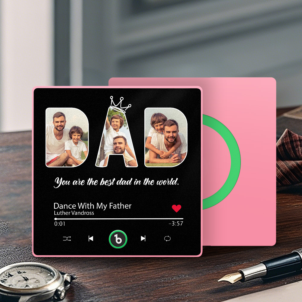 Custom Dad Music Fridge Magnet Gift for Father