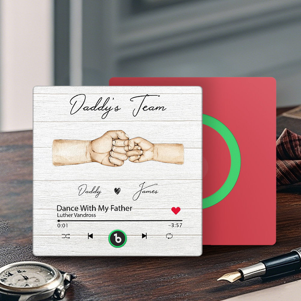 Custom Daddy Team Music Fridge Magnet Gift for Father