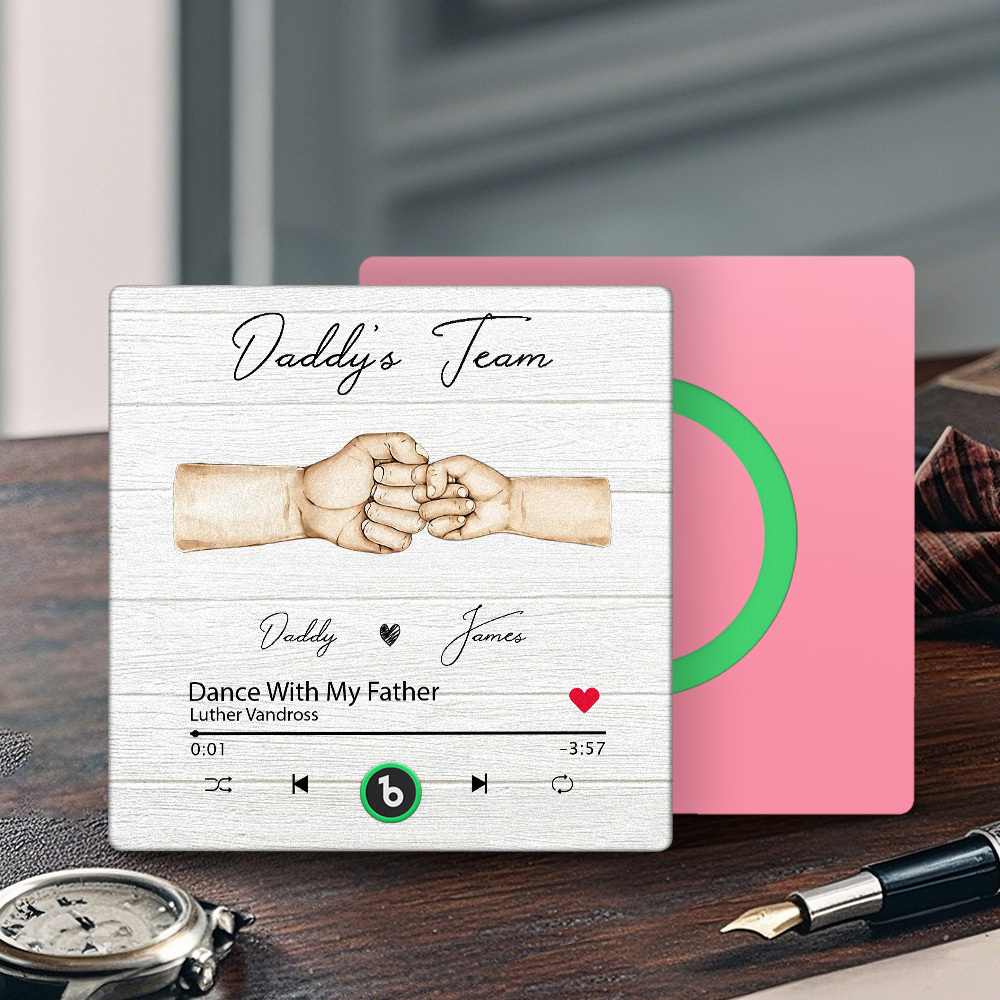 Custom Daddy Team Music Fridge Magnet Gift for Father