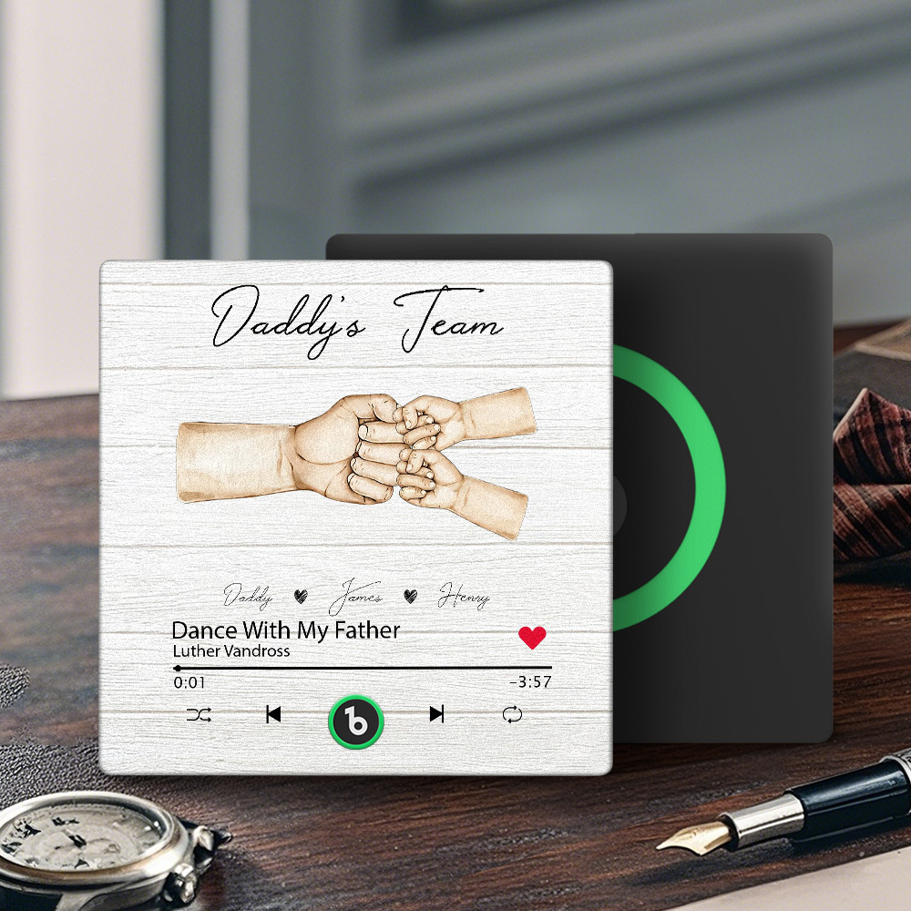 Custom Daddy Team Music Fridge Magnet Gift for Father