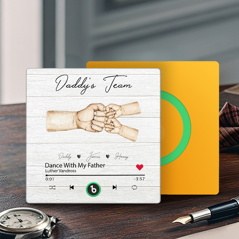 Custom Daddy Team Music Fridge Magnet Gift for Father