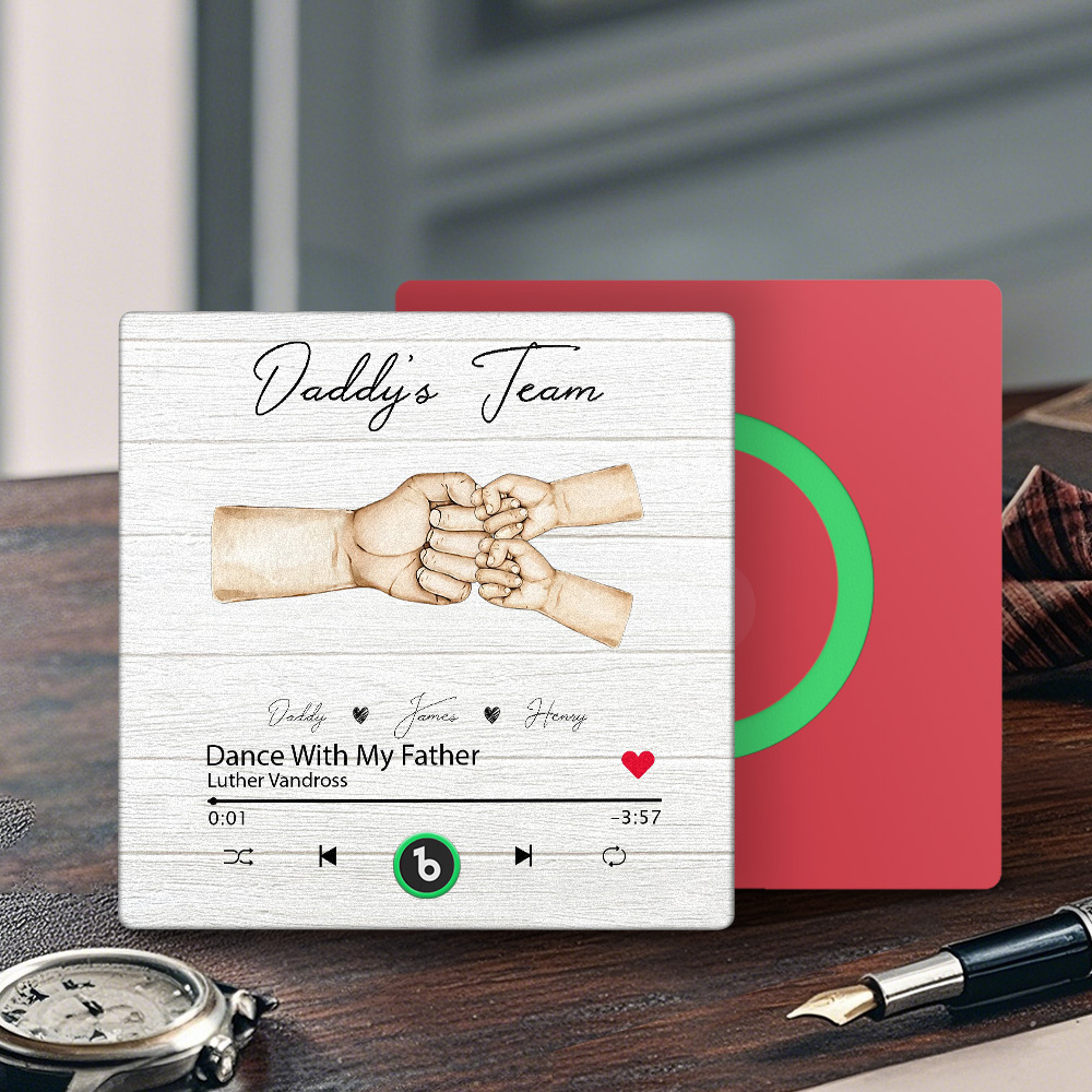 Custom Daddy Team Music Fridge Magnet Gift for Father