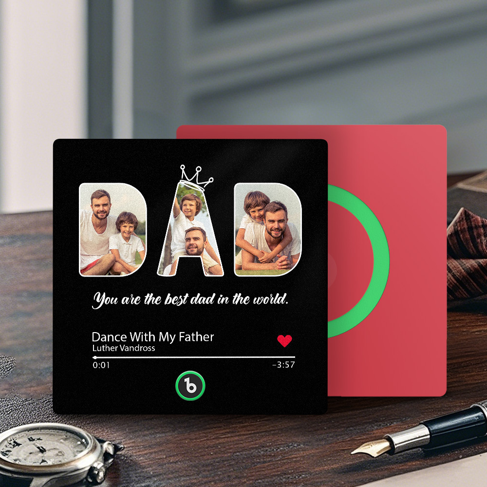 Custom Dad Music Fridge Magnet Gift for Father