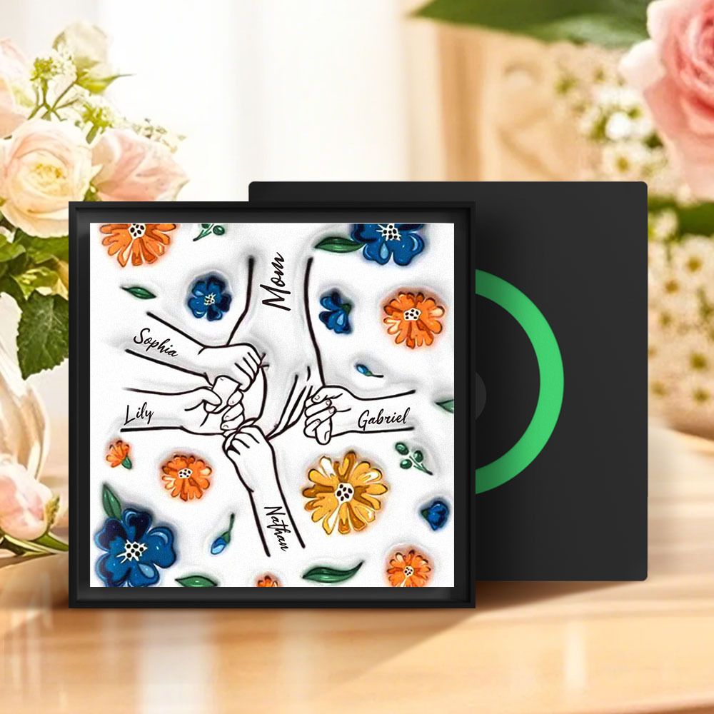Custom Music Fridge Magnet Personalized 3D Inflated Effect Printed Fridge Magnet You Hold Our Hands Also Our Hearts Mother's Day Gift For Mom Grandma