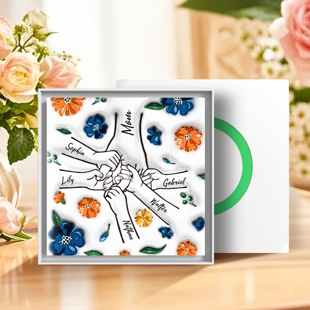 Custom Music Fridge Magnet Personalized 3D Inflated Effect Printed Fridge Magnet You Hold Our Hands Also Our Hearts Mother's Day Gift For Mom Grandma