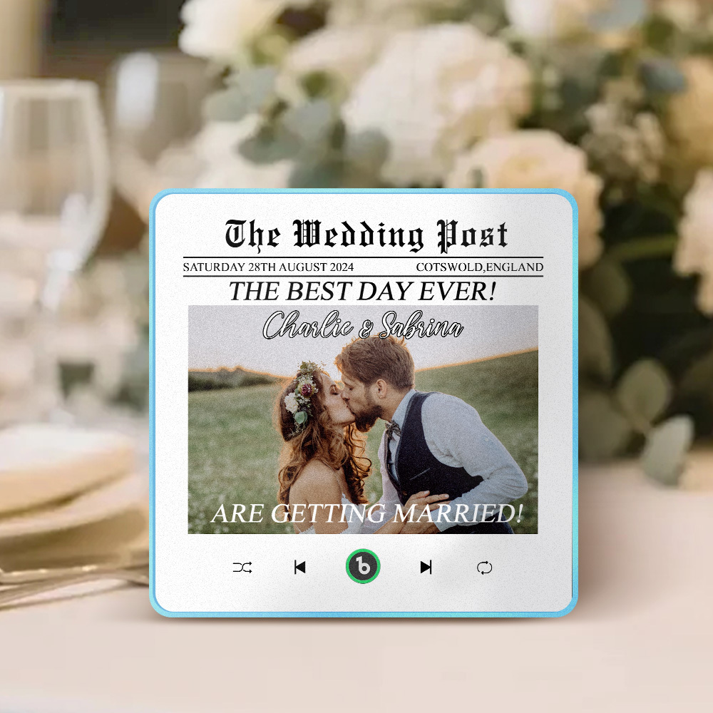 Custom Music Fridge Magnets Wedding Post Colorful Frame Album Fridge Magnet Can Play Songs Wedding Gifts Anniversary Gifts - MyCustomBrickFigures