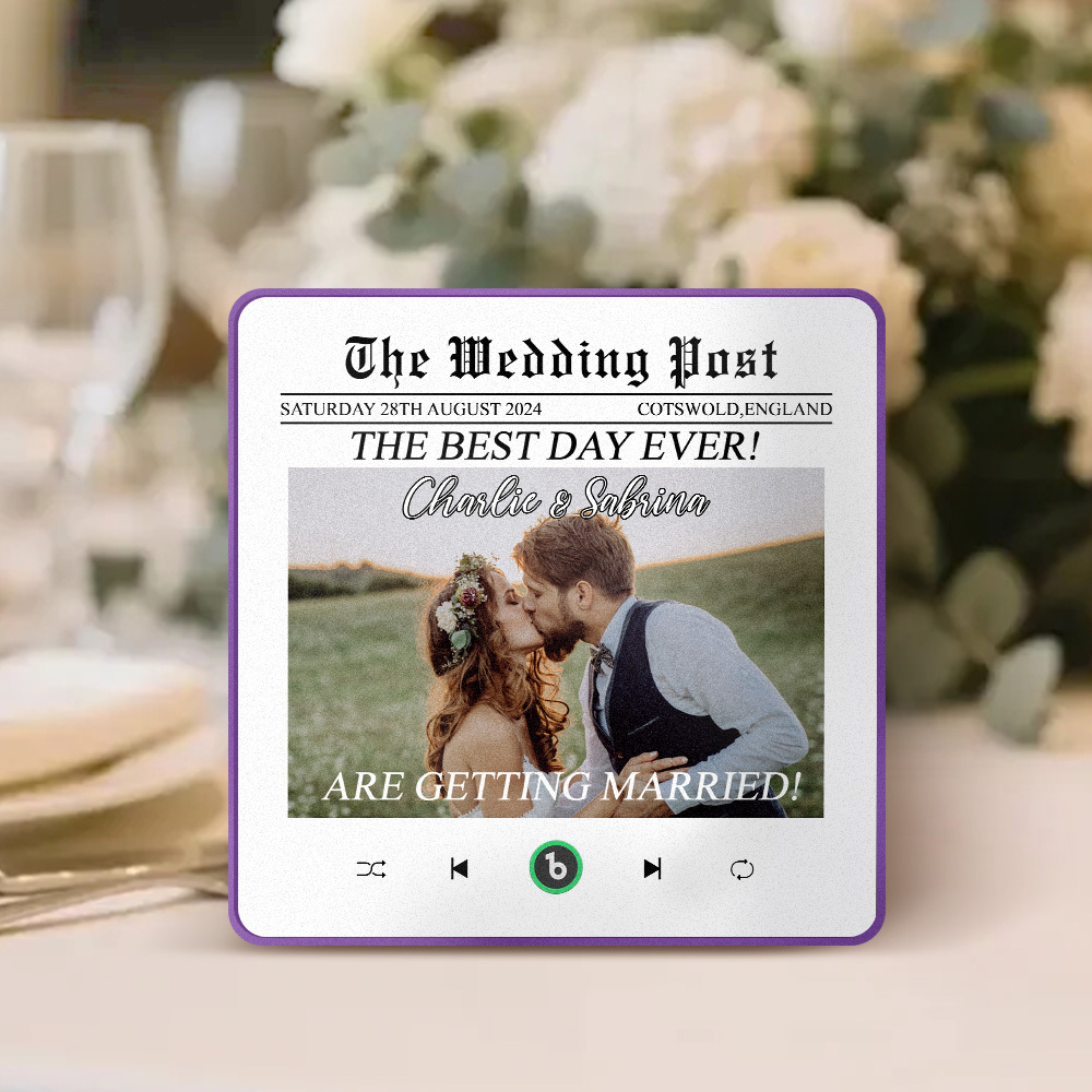 Custom Music Fridge Magnets Wedding Post Colorful Frame Album Fridge Magnet Can Play Songs Wedding Gifts Anniversary Gifts - MyCustomBrickFigures