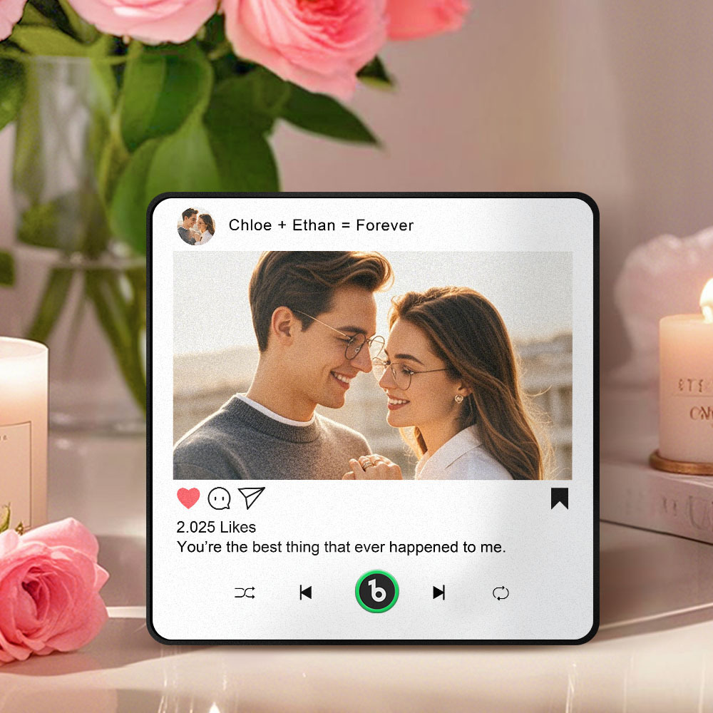 Custom Music Fridge Magnet Gifts for Her Him, Personalized Photo Gifts for Boyfriend Girlfriend Husband Wife, Unique Gift for Anniversary - MyCustomBrickFigures