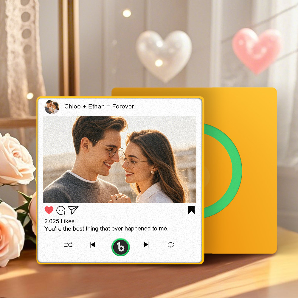 Custom Music Fridge Magnet Gifts for Her Him, Personalized Photo Gifts for Boyfriend Girlfriend Husband Wife, Unique Gift for Anniversary - MyCustomBrickFigures