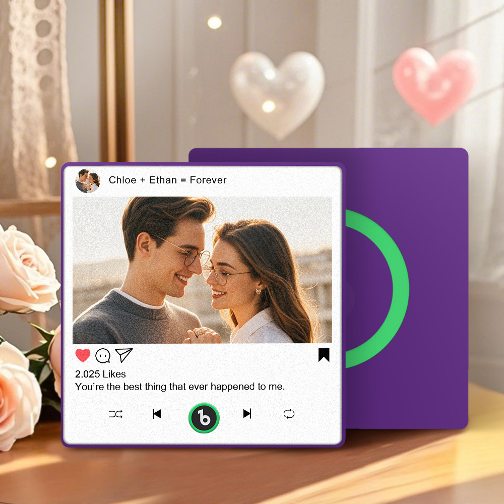 Custom Music Fridge Magnet Gifts for Her Him, Personalized Photo Gifts for Boyfriend Girlfriend Husband Wife, Unique Gift for Anniversary - MyCustomBrickFigures