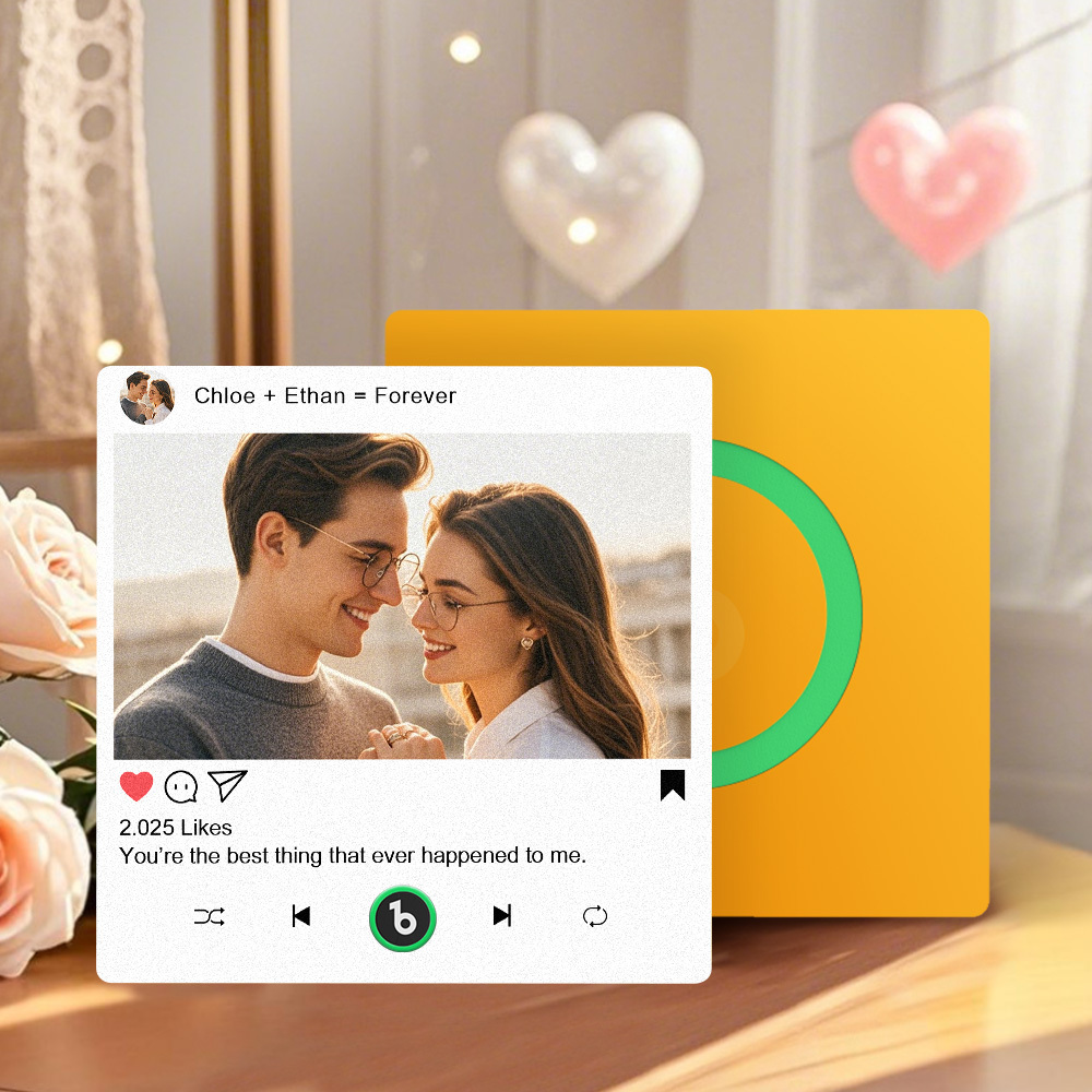 Custom Music Fridge Magnet Gifts for Her Him, Personalized Photo Gifts for Boyfriend Girlfriend Husband Wife, Unique Gift for Anniversary - MyCustomBrickFigures