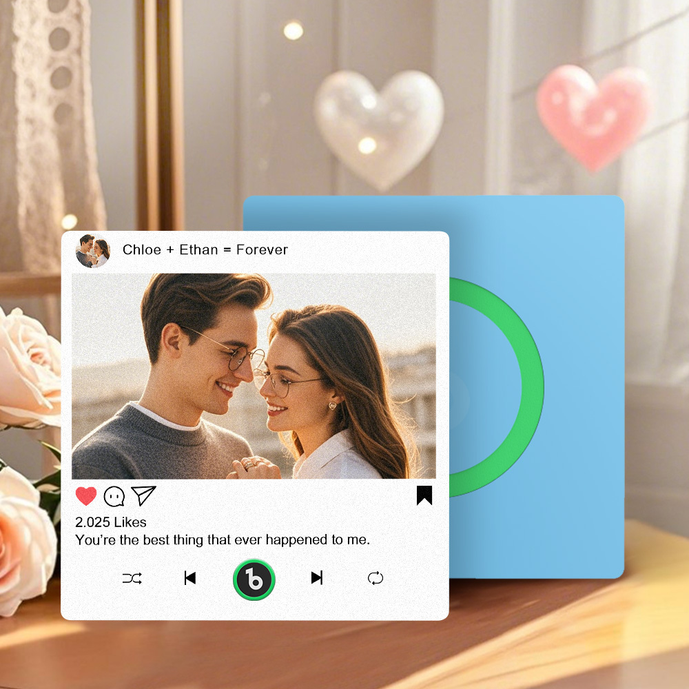 Custom Music Fridge Magnet Gifts for Her Him, Personalized Photo Gifts for Boyfriend Girlfriend Husband Wife, Unique Gift for Anniversary - MyCustomBrickFigures