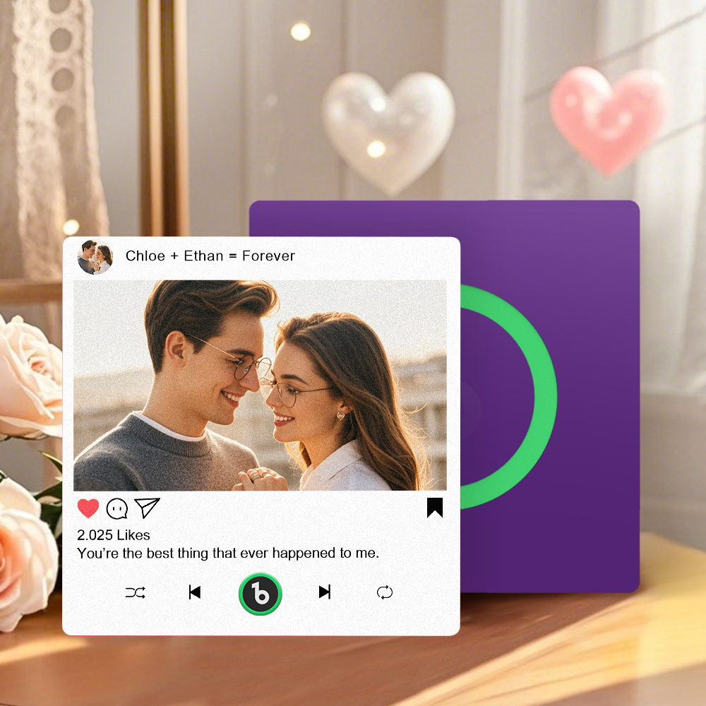 Custom Music Fridge Magnet Gifts for Her Him, Personalized Photo Gifts for Boyfriend Girlfriend Husband Wife, Unique Gift for Anniversary - MyCustomBrickFigures