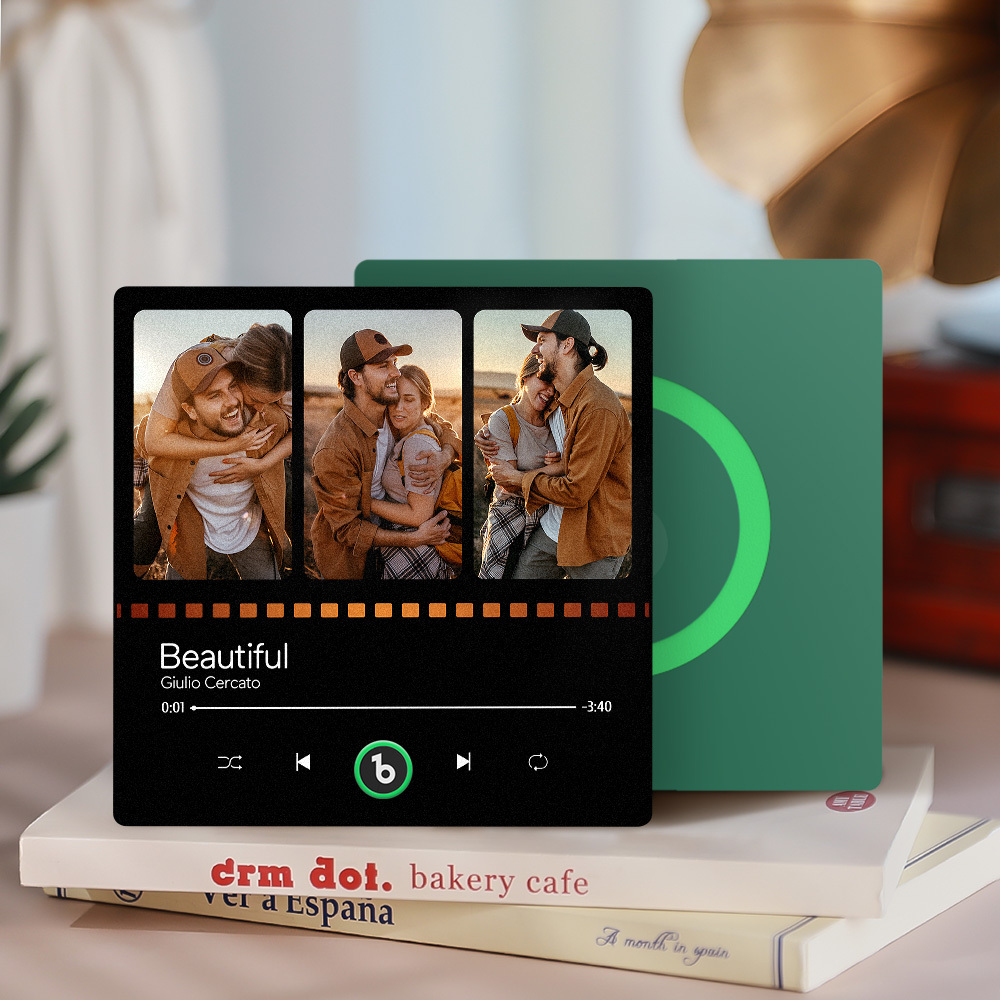 Custom Music Fridge Magnet with Photo Personalized Music Refrigerator Magnet Song Album Cover for Music Lovers - MyCustomBrickFigures