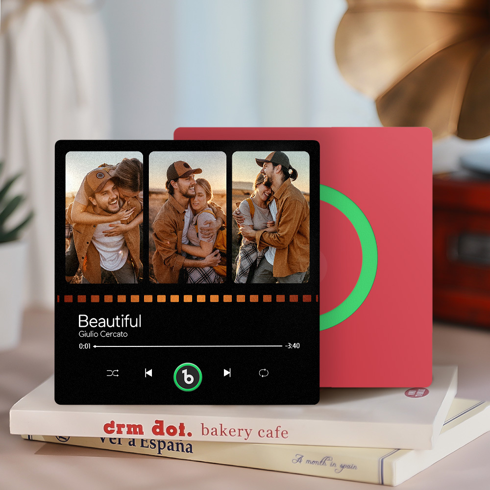 Custom Music Fridge Magnet with Photo Personalized Music Refrigerator Magnet Song Album Cover for Music Lovers - MyCustomBrickFigures