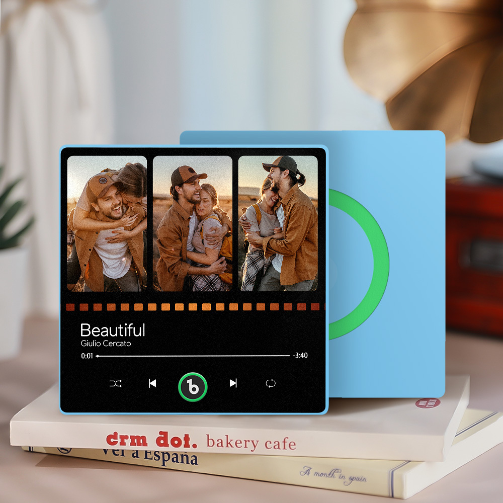 Custom Music Fridge Magnet with Photo Personalized Music Refrigerator Magnet Song Album Cover for Music Lovers - MyCustomBrickFigures