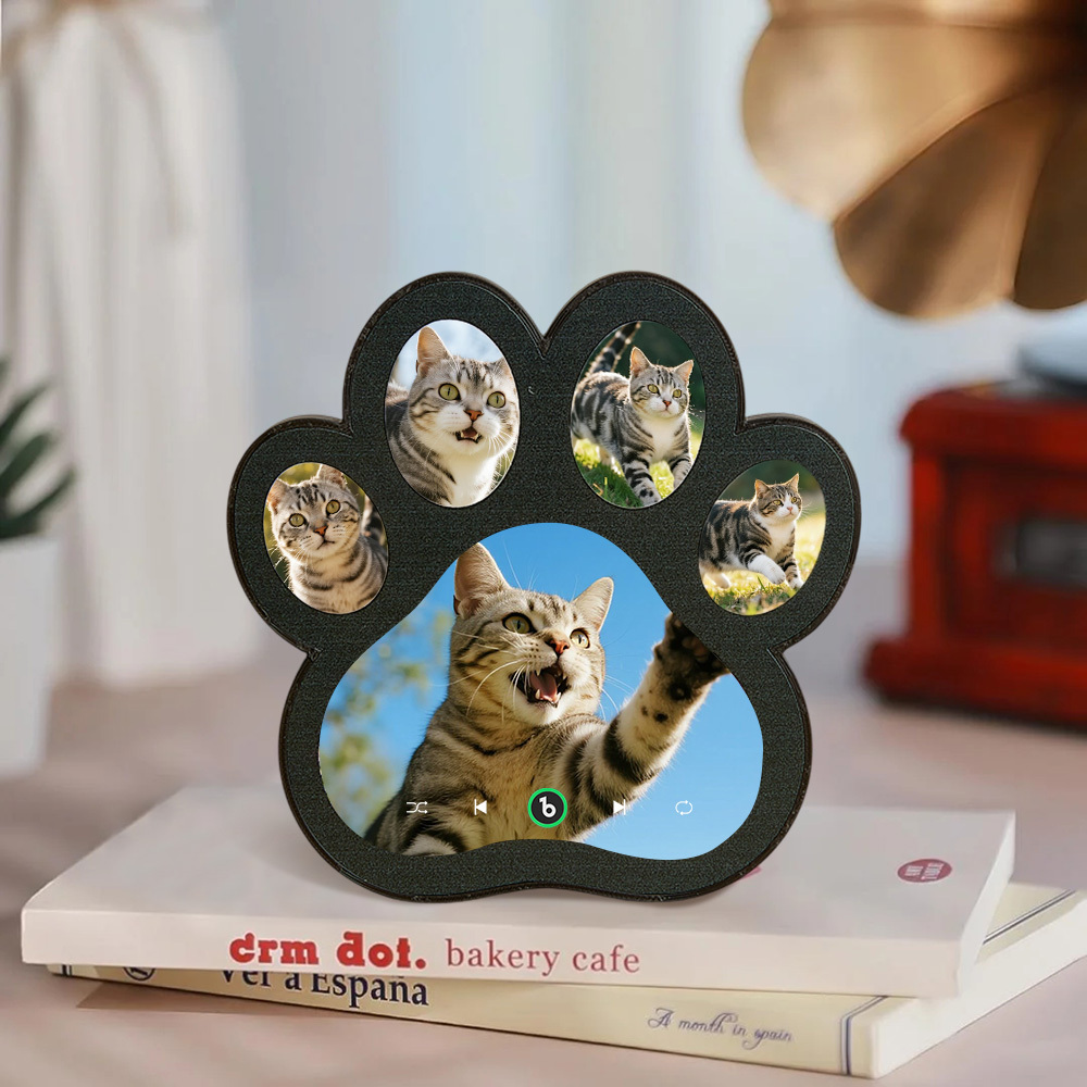Custom Music Fridge Magnet Personalized Paw Print Song Magnets That Can Play Music Anniversary Gifts Memorial Gifts for Pet Lovers - MyCustomBrickFigures