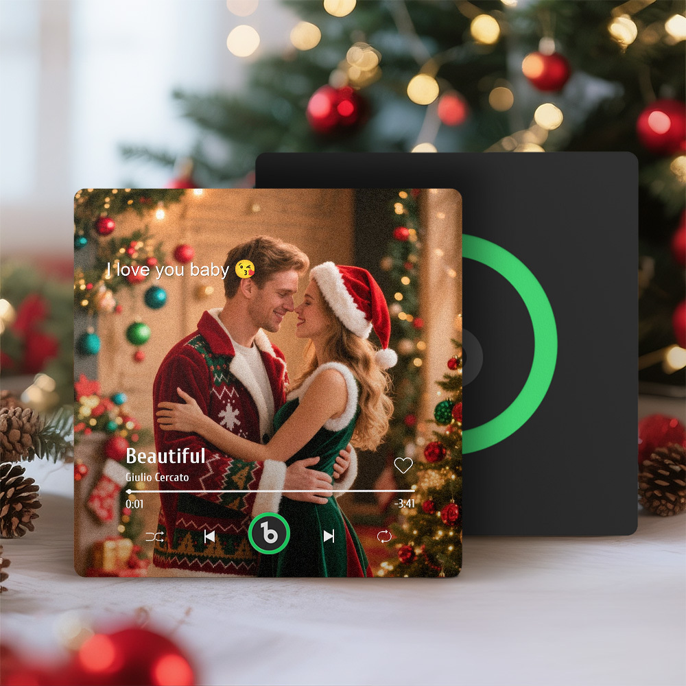 Custom Music Gift Fridge Magnet Custom Photo Music Box Music Box Play Song Photo Music Magnet Christmas Gifts for Couple - MyCustomBrickFigures