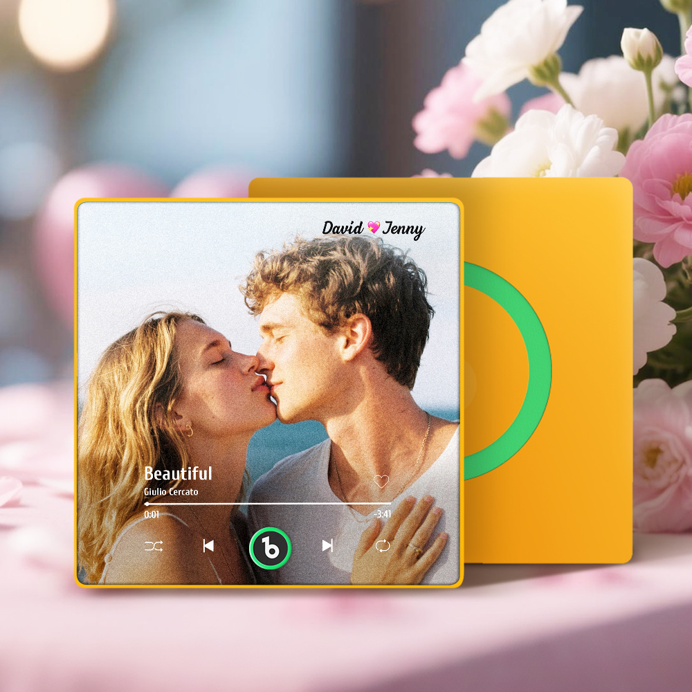 Custom Music Fridge Magnet Custom Colorful Frame Album Fridge Magnet Music Wall Photo Sticker Song Magnets That Can Play Music Valentine's Day Gifts - MyCustomBrickFigures