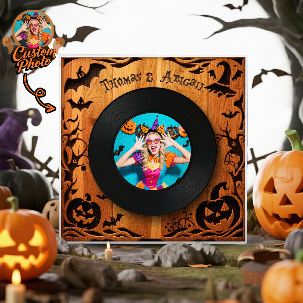 Personalized Music Fridge Magnet Custom Music & Photo Fridge Magnet Vintage Photo Song That Can Play Music Halloween Gifts for Her - MyCustomBrickFigures