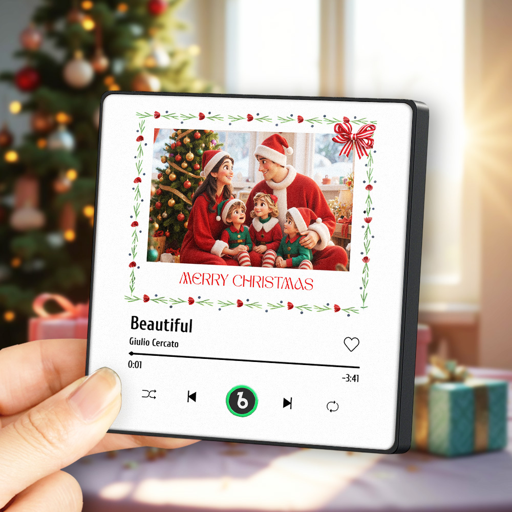 Custom Music Fridge Magnet Colorful Frame Photo and Text Fridge Magnet Gift for Christmas - MyCustomBrickFigures