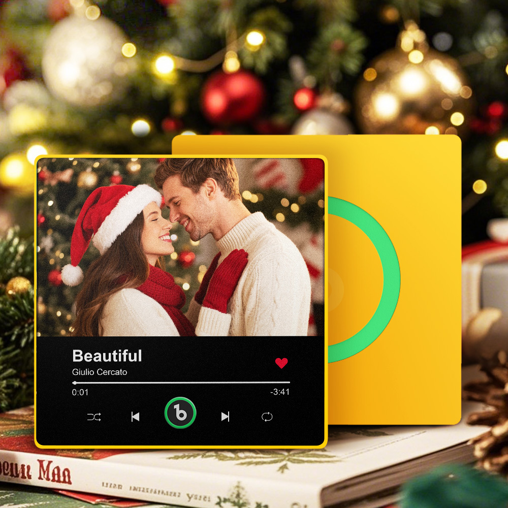 Personalized Photo Music Fridge Magnet Playable Song Keepsake Gift Christmas Gift for Lover - MyCustomBrickFigures