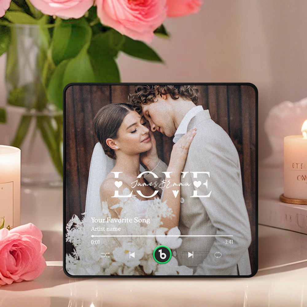 Custom Photo Music Box Fridge Magnet Atmosphere Love Heartfelt Gift For Couple Personalized Valentine's Day Gift - MyCustomBrickFigures