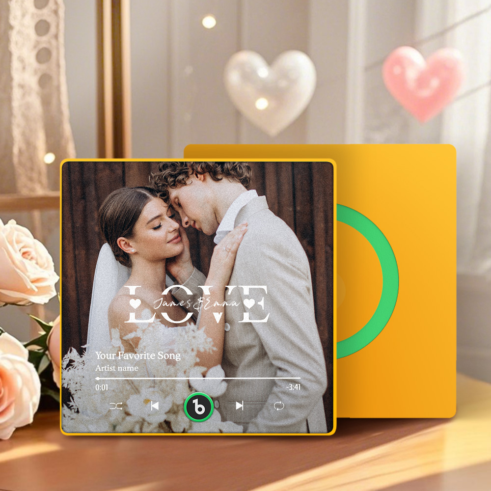 Custom Photo Music Box Fridge Magnet Atmosphere Love Heartfelt Gift For Couple Personalized Valentine's Day Gift - MyCustomBrickFigures