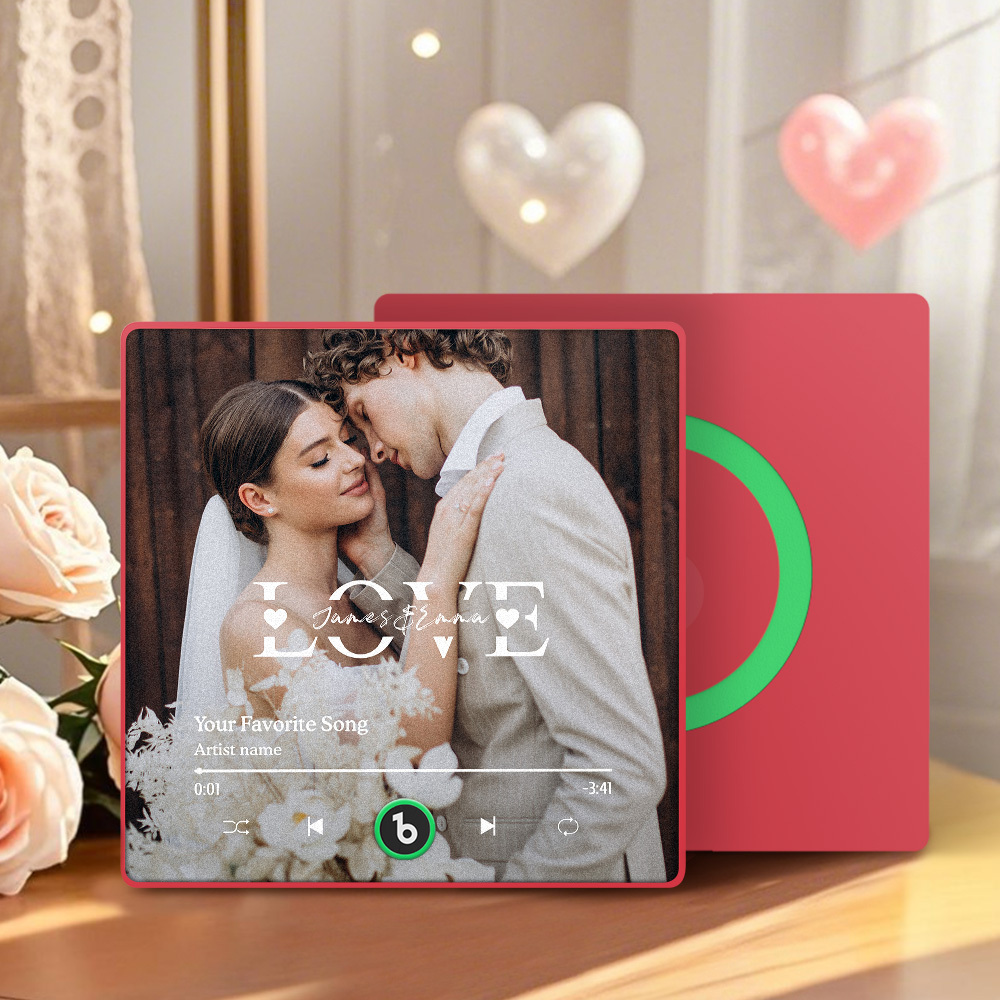 Custom Photo Music Box Fridge Magnet Atmosphere Love Heartfelt Gift For Couple Personalized Valentine's Day Gift - MyCustomBrickFigures