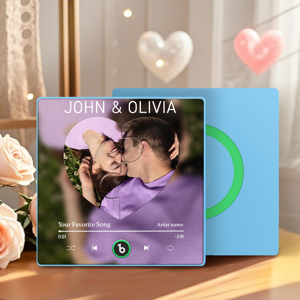 Custom Music Refrigerator Magnet Personalized Song & Photo Unique Gift for Music Lovers Sound & Image Keepsake Gift - MyCustomBrickFigures