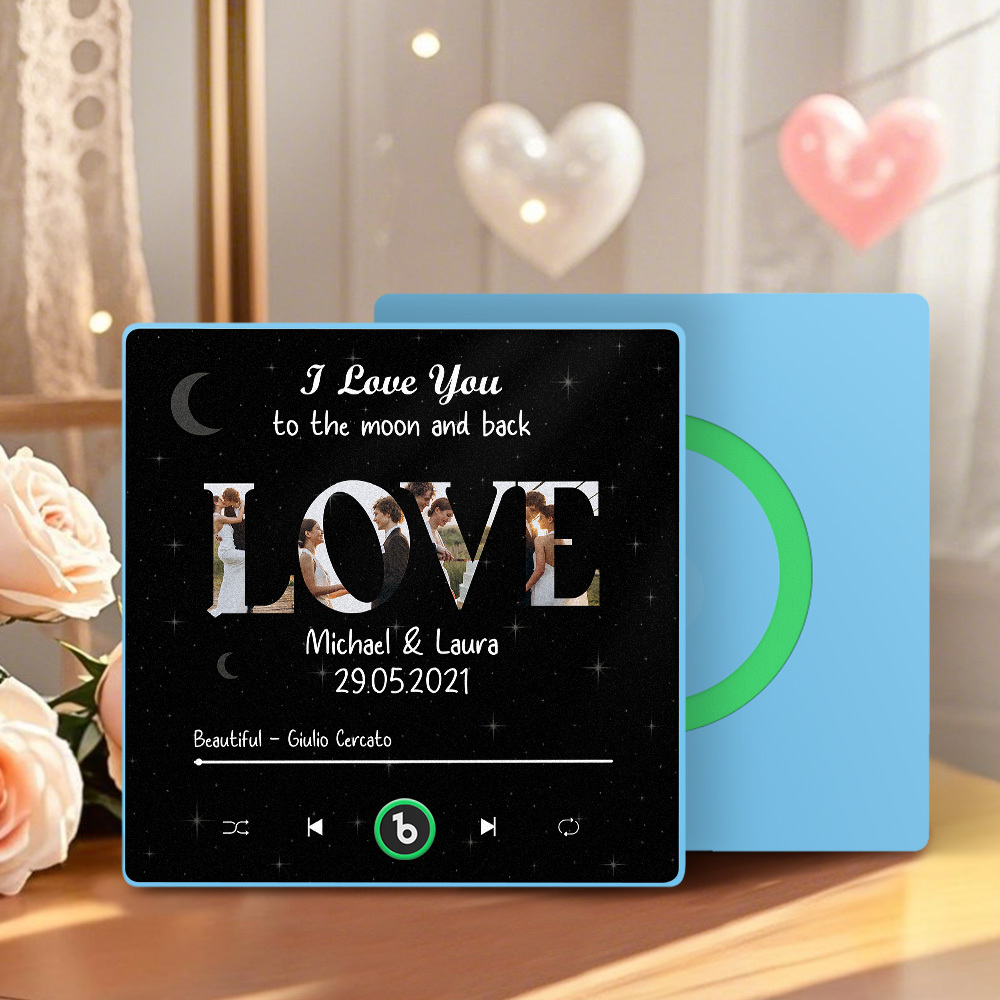 Custom Music Fridge Magnet Personalized Love Photos Song Magnet Valentine's Day Anniversary Gift for Lover - MyCustomBrickFigures