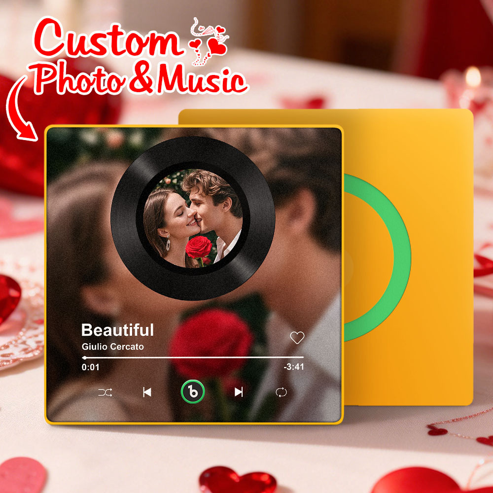 Custom Whole Song Photo Frame with Music Personalized Picture Frame Valentine's Day Gifts - MyCustomBrickFigures