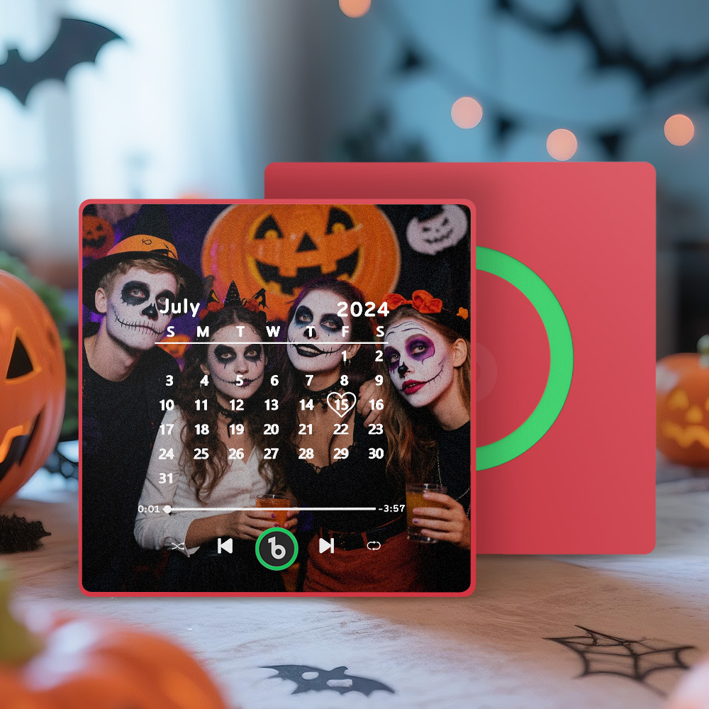 Custom Music Fridge Magnet Personalized Song Fridge Magnet That Can Play Music Halloween Magnet Supports Bluetooth Connectivity Calendar Halloween Gifts for Couple - MyCustomBrickFigures