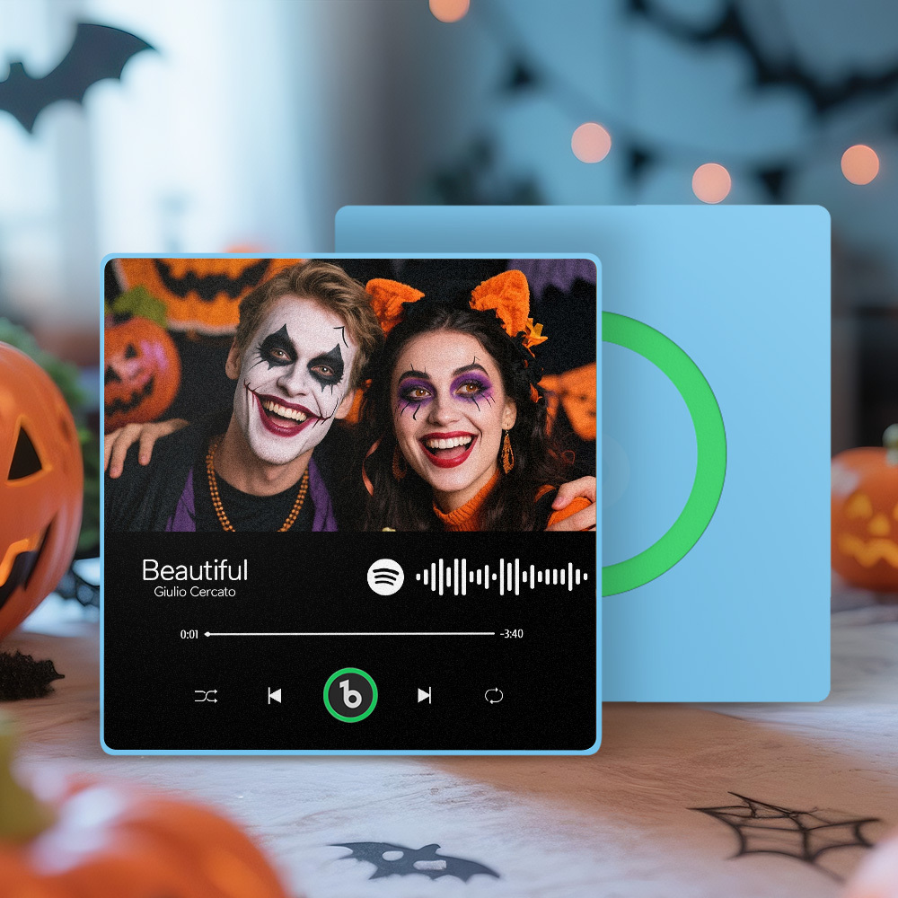 Custom Music And Photo Fridge Magnet Personalized Song Magnets That Can Play Music FridgeBeats Pro Supports Bluetooth Connectivity Halloween Gifts for Couple - MyCustomBrickFigures