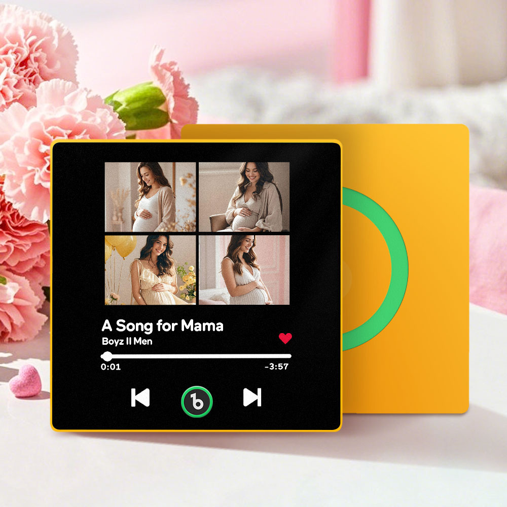 Personalised Music Fridge Magnet with 4 Photos FridgeBeats Mother's Day Gifts for Mum