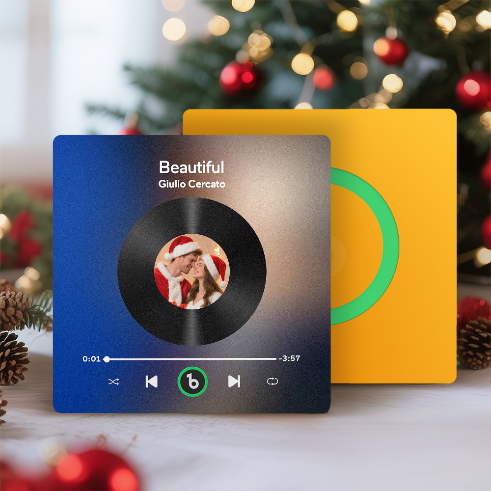 Custom Music Fridge Magnet Custom Colorful Frame Album Fridge Magnet Music Wall Photo Sticker Song Magnets That Can Play Music Christmas Gifts for Her - MyCustomBrickFigures