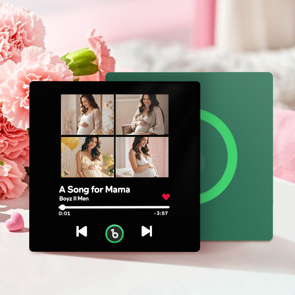 Personalised Music Fridge Magnet with 4 Photos FridgeBeats Mother's Day Gifts for Mum