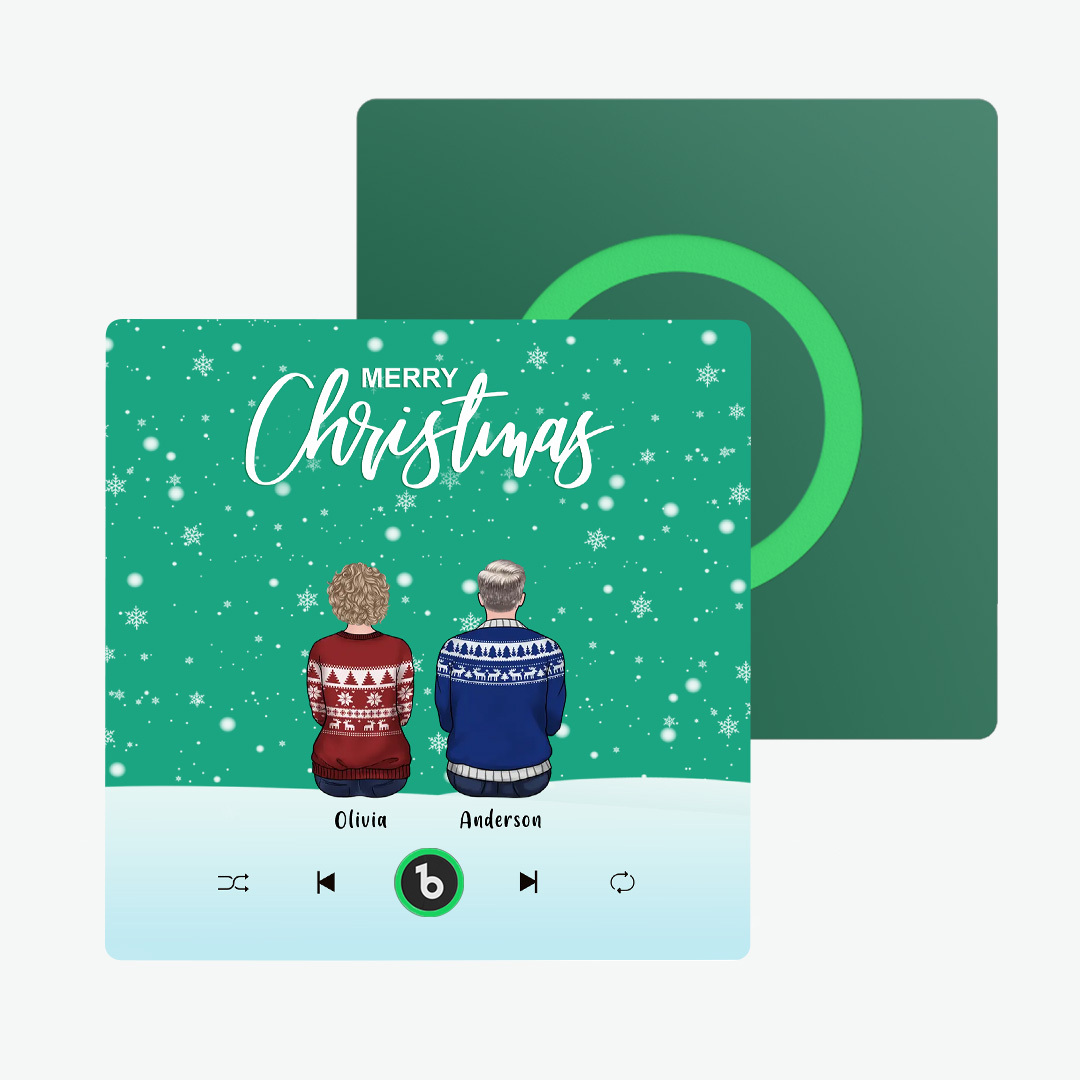 Colorful Album Fridge Magnet Music Wall Photo Sticker Custom Family Portrait Merry Christmas Can Play Songs Christmas Gift