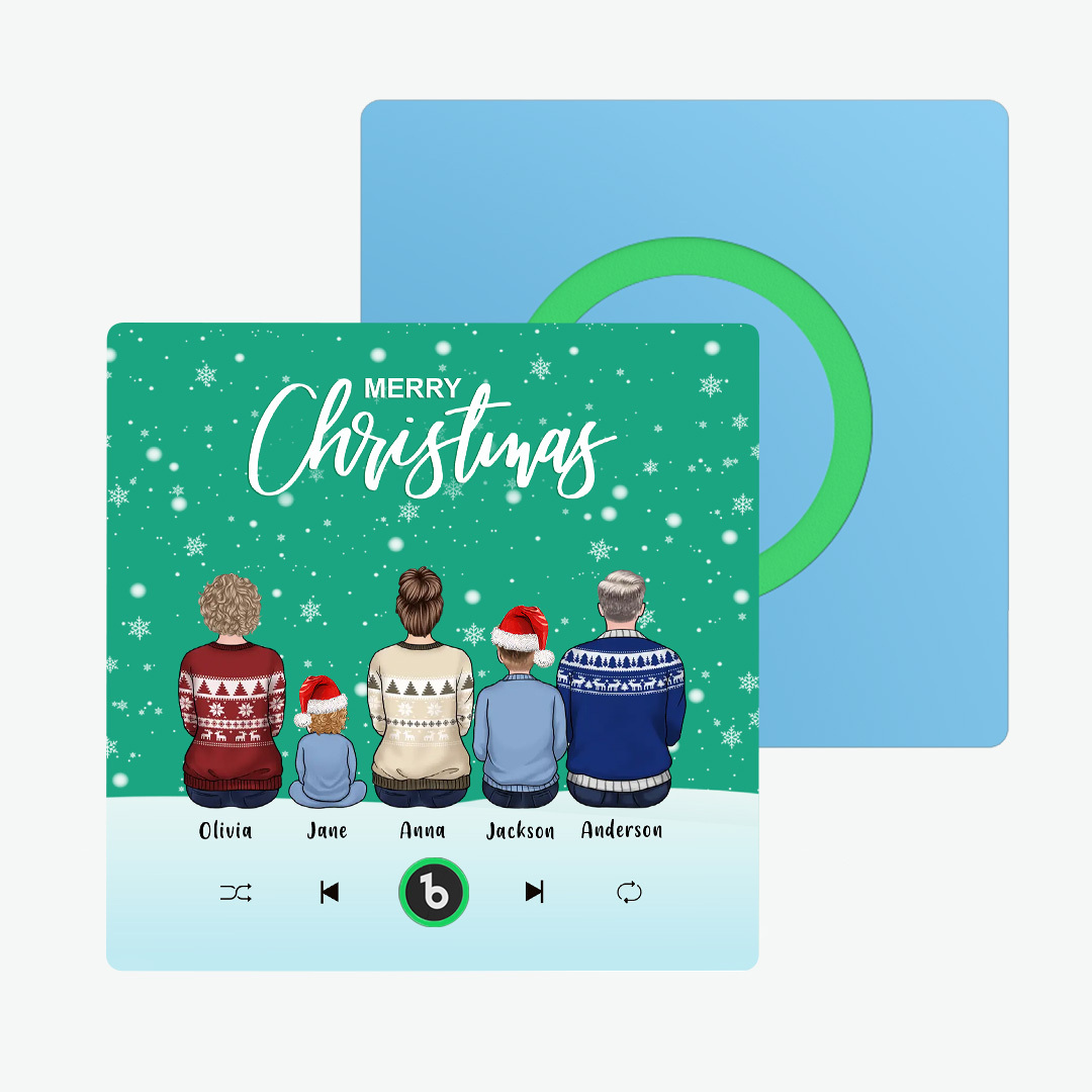 Colorful Album Fridge Magnet Music Wall Photo Sticker Custom Family Portrait Merry Christmas Can Play Songs Christmas Gift