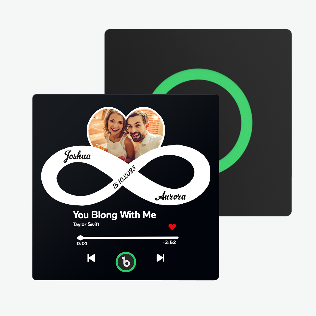 Custom Music and Photo Fridge Magnet with Text Infinite Love Fridge Magnet Gift for Couple