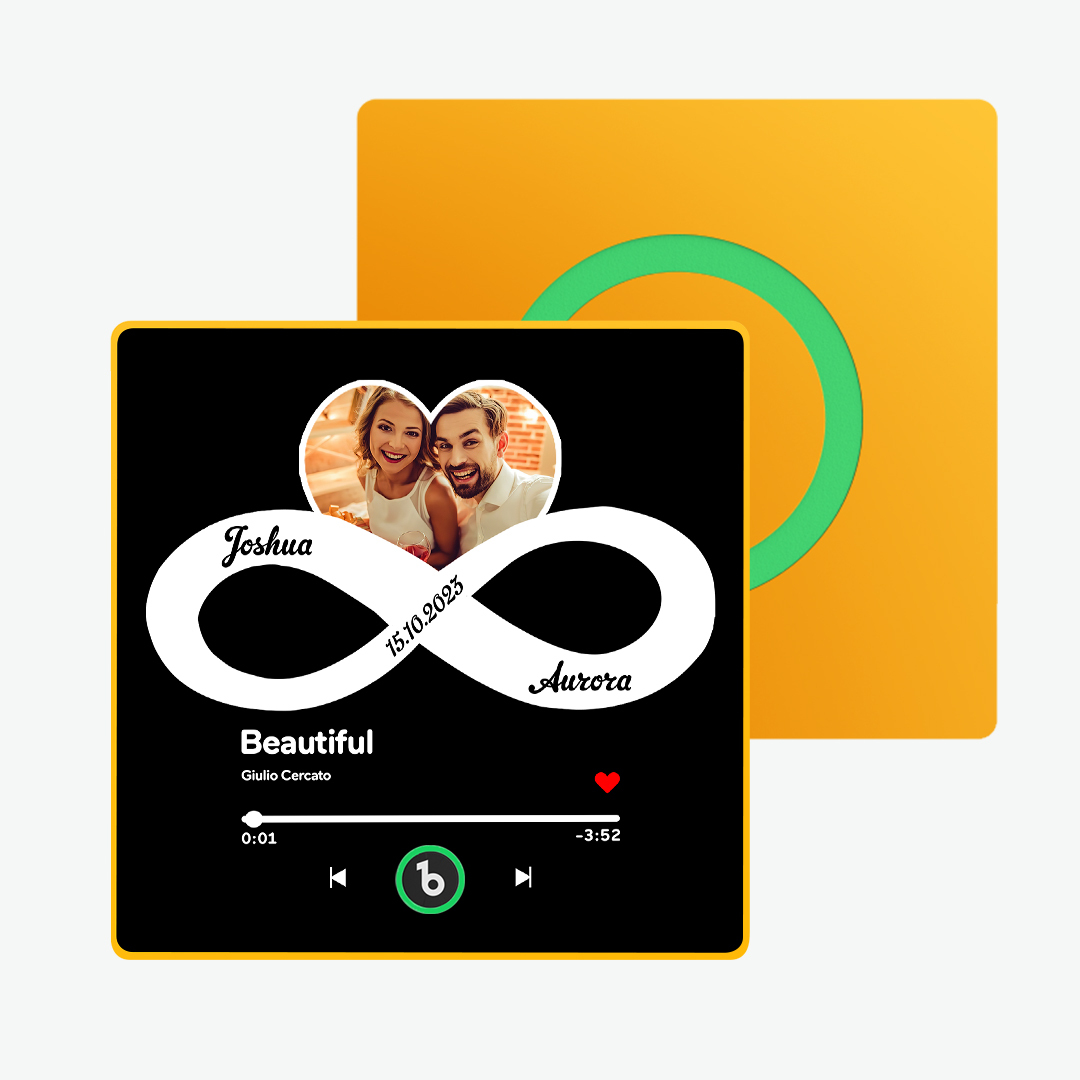Custom Music and Photo Fridge Magnet with Text Infinite Love Fridge Magnet Gift for Couple