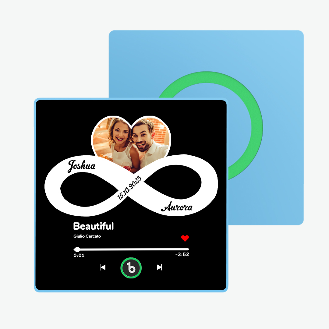 Custom Music and Photo Fridge Magnet with Text Infinite Love Fridge Magnet Gift for Couple