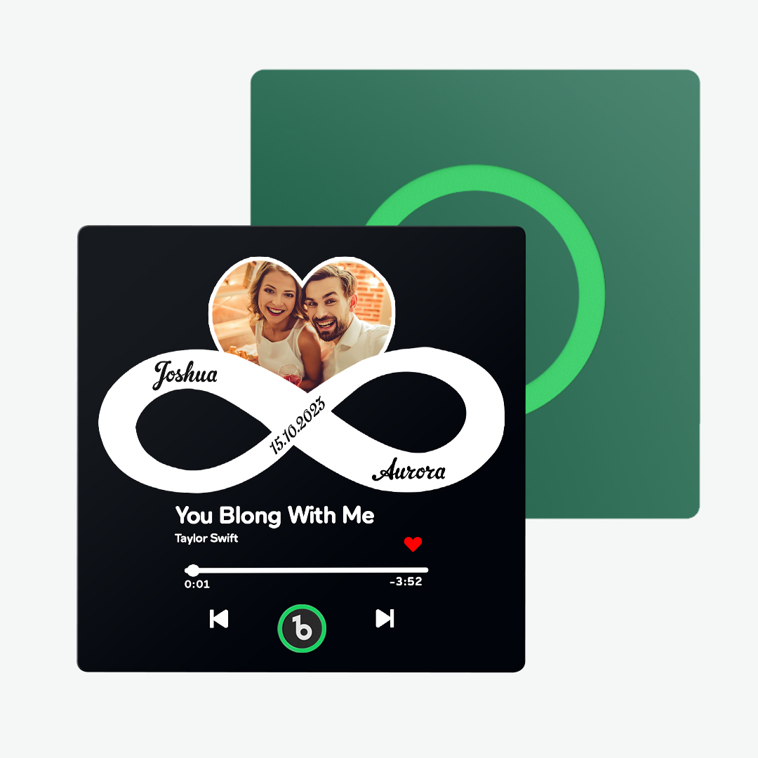Custom Music and Photo Fridge Magnet with Text Infinite Love Fridge Magnet Gift for Couple