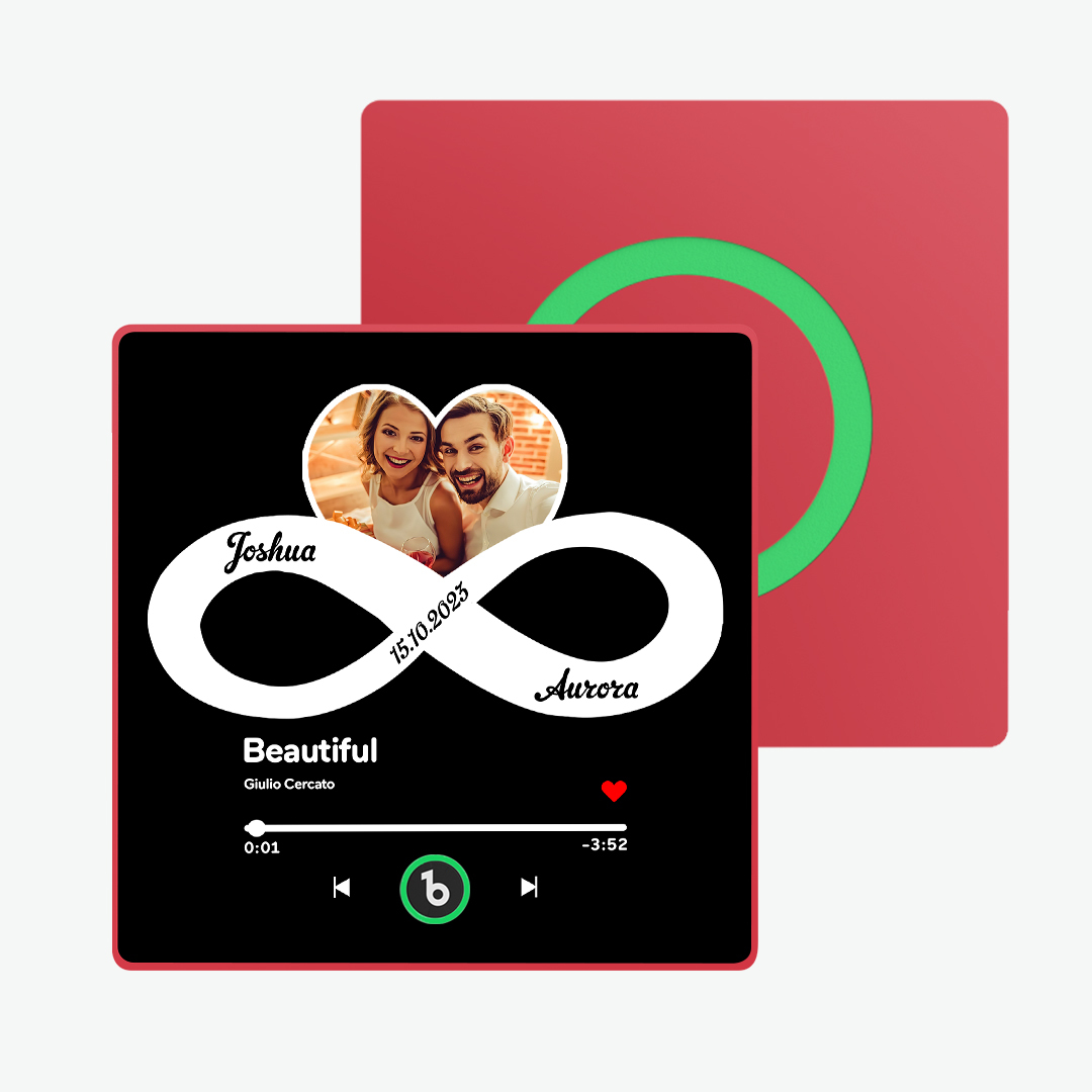 Custom Music and Photo Fridge Magnet with Text Infinite Love Fridge Magnet Gift for Couple