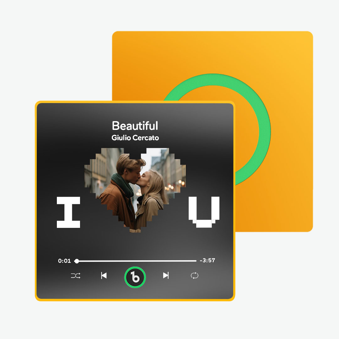 Custom Music Fridge Magnet with Photo I Love U Personalized Fridge Magnet Gift for Couple