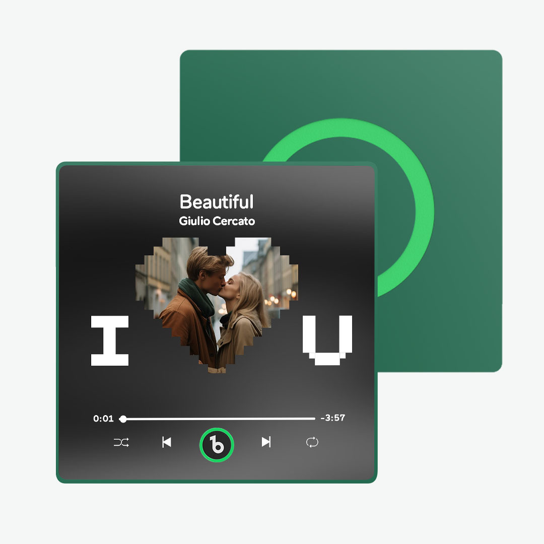 Custom Music Fridge Magnet with Photo I Love U Personalized Fridge Magnet Gift for Couple