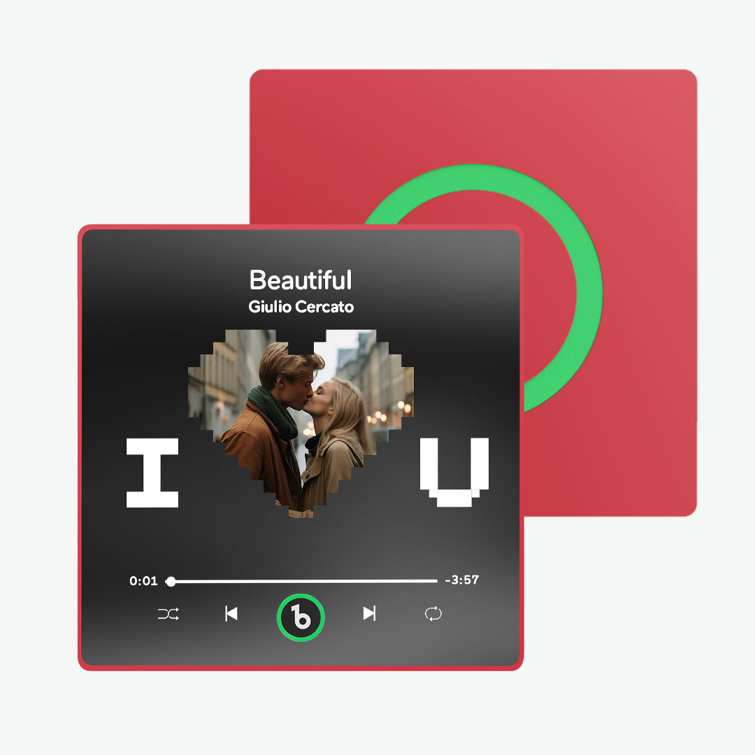 Custom Music Fridge Magnet with Photo I Love U Personalized Fridge Magnet Gift for Couple