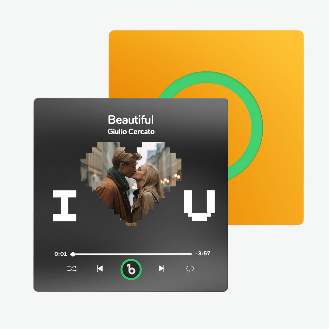 Custom Music Fridge Magnet with Photo I Love U Personalized Fridge Magnet Gift for Couple