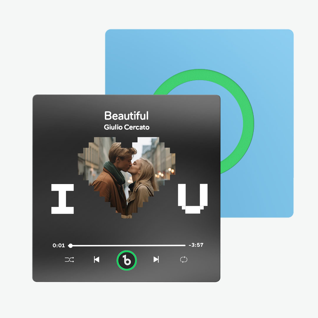 Custom Music Fridge Magnet with Photo I Love U Personalized Fridge Magnet Gift for Couple